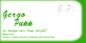 gergo pupp business card